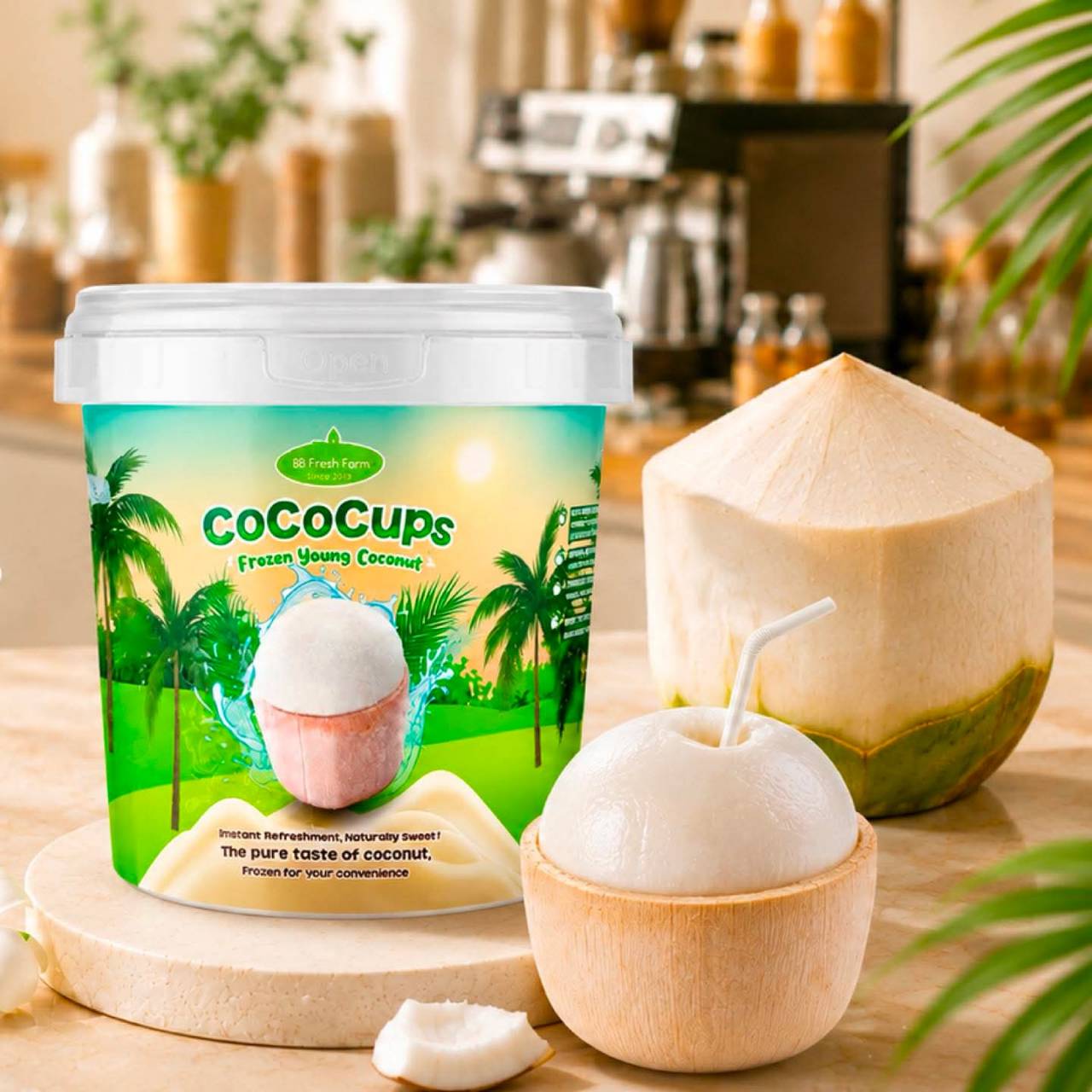CocoCups frozen young coconut ready to eat