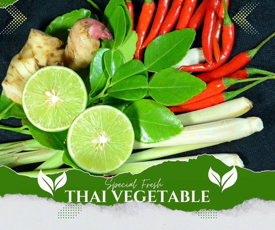 Thai vegetables export Thailand - chili, lemongrass, kaffir lime